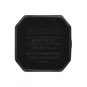 Nixon Re-Run Leather , 38 Mm All Black / Green A944-032-00 - Nuova Collezione 2018