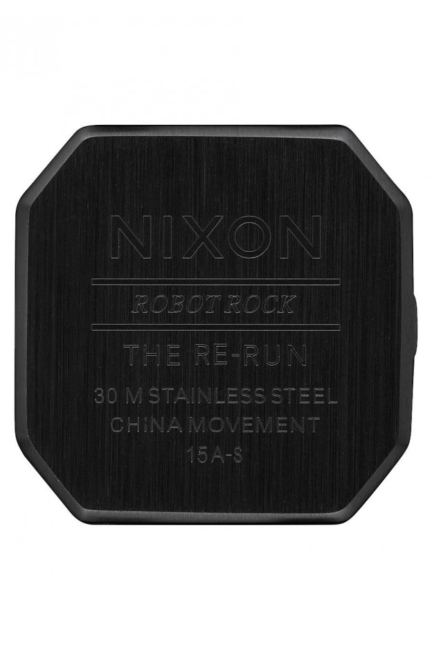 Nixon Re-Run Leather , 38 Mm All Black / Brown A944-712-00 - Nuova Collezione 2018