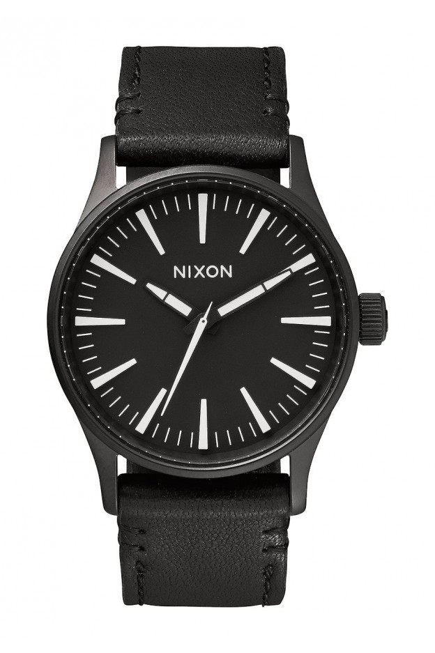 Nixon Sentry 38 Leather , 38 Mm Black / White A377-005-00 - New Collection 2018