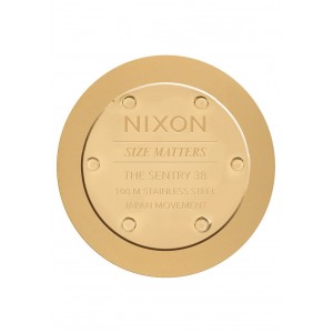 Nixon Sentry 38 Leather , 38 Mm Gold / Black Sunray A377-1604-00 - Nuova Collezione 2018