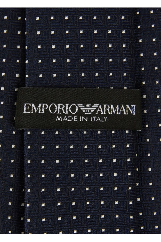 Emporio Armani Cravatta In Raso Di Seta Micro Pois 3400758P301100036 - Nuova Collezione Primavera Estate 2018