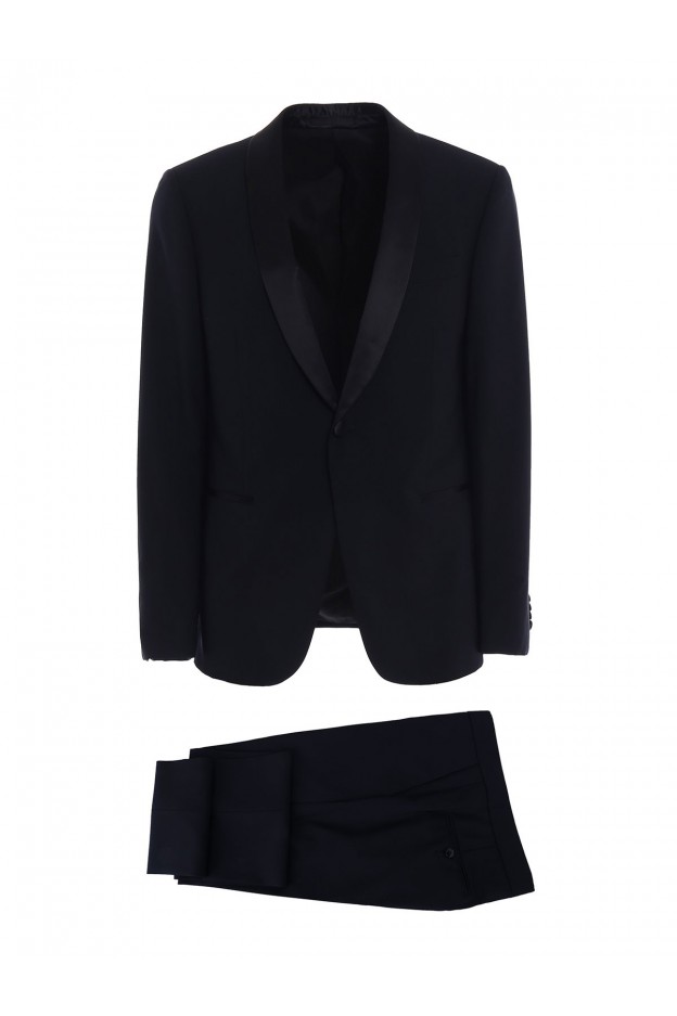 Z Zegna Dinner Suit Turati Shawl Lapels Wool Tuxedo Black 322835 2830GQ - New Collection Spring Summer 2018