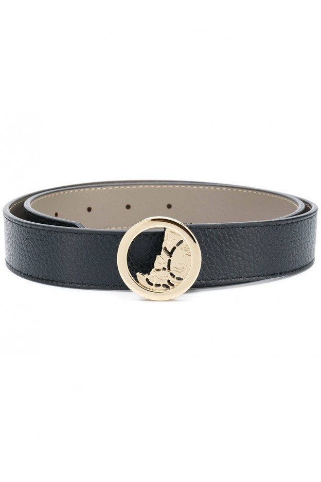 Versace Collection Pebbled Leather Belt LCD0276LALHL L410 NERO New Collection Fall Winter 2018 2019