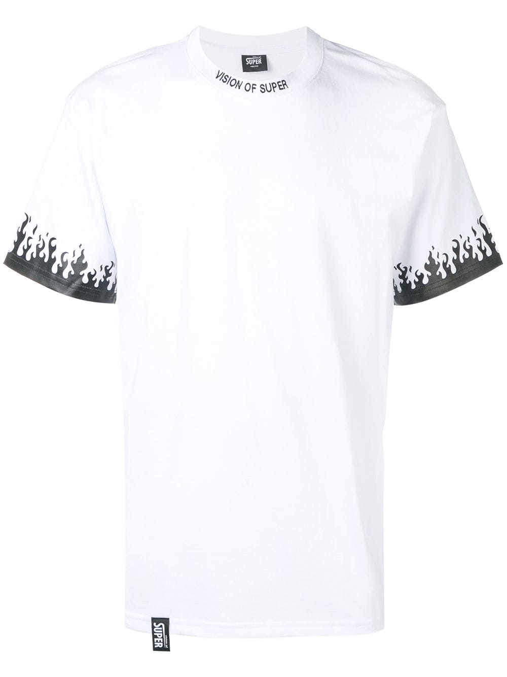 Vision of Super Flame Print Logo Man T-shirt White VOSLTD2BN - New Season Fall Winter 2019 - 2020