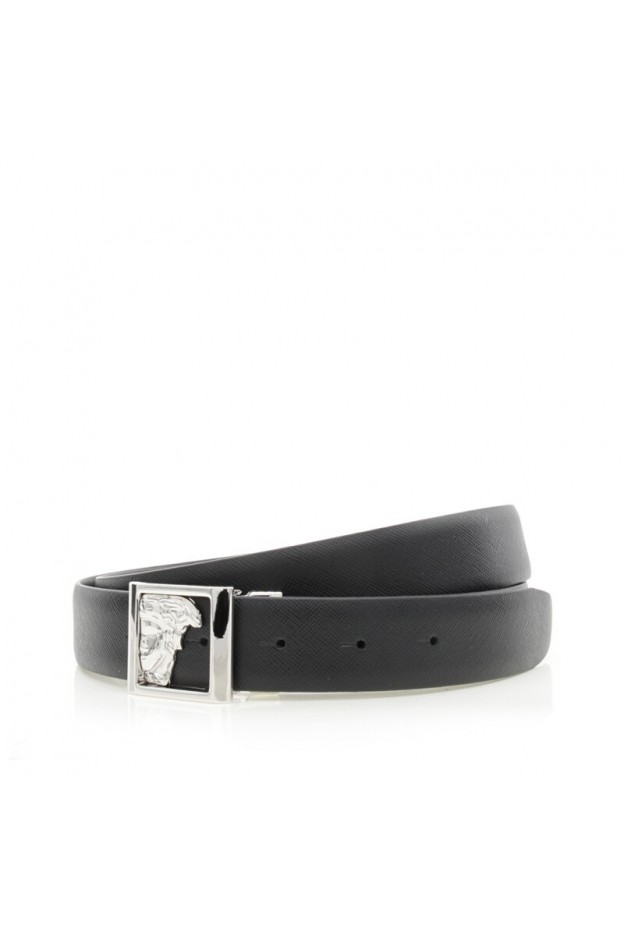 Versace Collection belt medusa silver buckle - black V910229 VM0043 V000N - New collection spring summer 2019