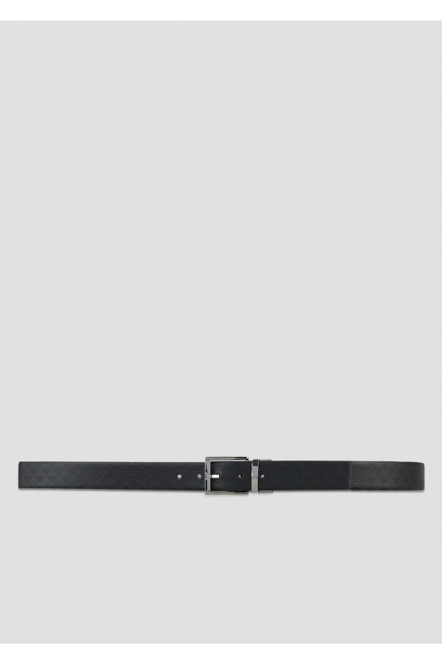 Emporio Armani Reversible belt in mongram leather Y4S071YKL2J188001 BLACK - Fall Winter 2020 2021 