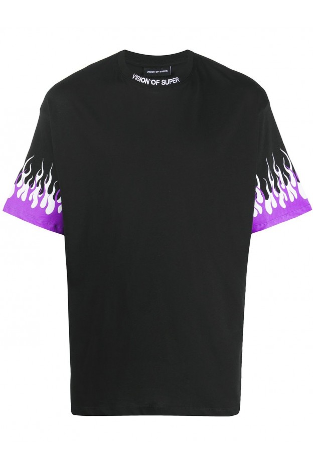 Vision Of Super Fire-Sleeve T-Shirt VOSB1DOUBLEPU BLACK - New Season Spring Summer 2021