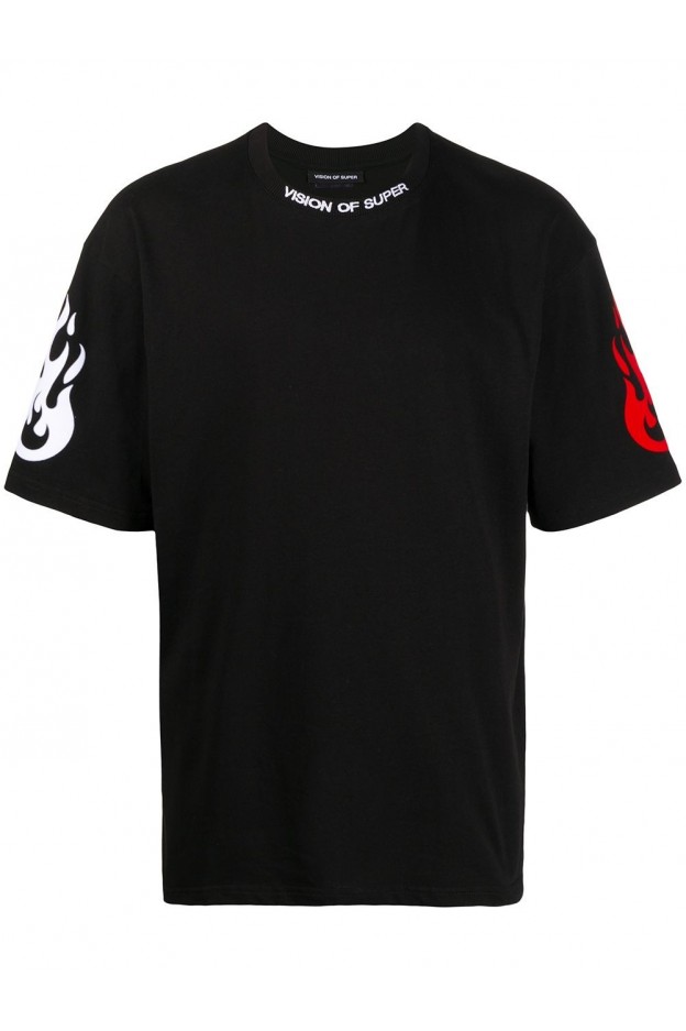 Vision Of Super T-Shirt Reflective VOSB1FIREDOUBLE BLACK - Nuova Collezione Primavera Estate 2021