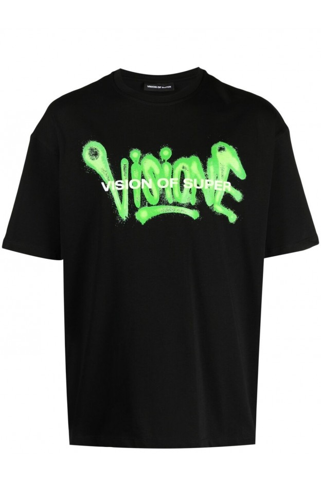 Vision Of Super T-Shirt Con Stampa VOSB1SPRAYGR BLACK - Nuova Collezione Primavera Estate 2021