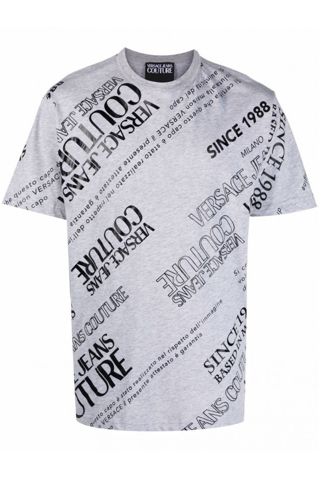 Versace Jeans Couture T-Shirt Con Stampa 71GAHT28 CJ00T 802 GREY