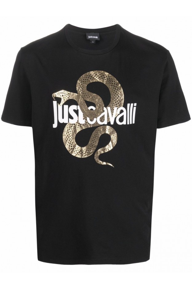 Just Cavalli T-Shirt Con Logo S01GC0686N20663 900 BLACK - Nuova Collezione Autunno Inverno 2021 - 2022