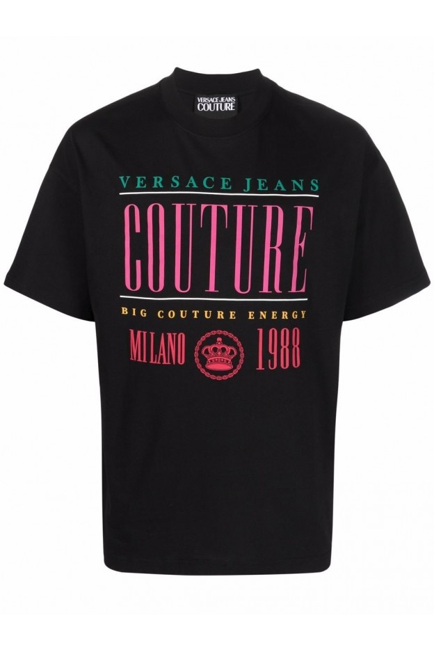 Versace Jeans Couture T-Shirt Con Stampa 71GAHT22 CJ00O 899 BLACK