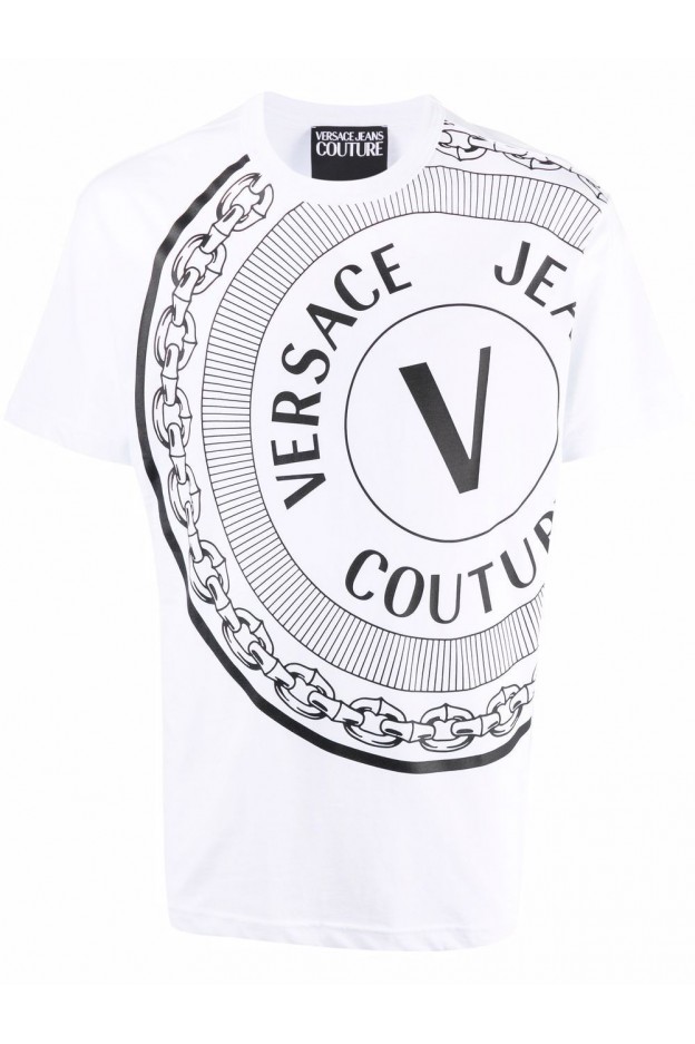 Versace Jeans Couture T-Shirt Con Stampa 71GAHT19 CJ00T 003 WHITE