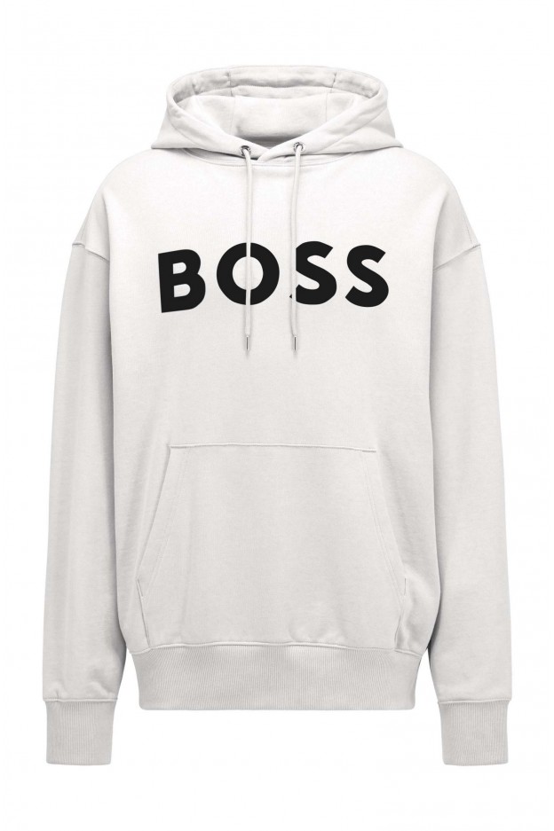 Hugo Boss Sullivan 04_IN - 50477050 Organic Cotton Hooded Sweatshirt White