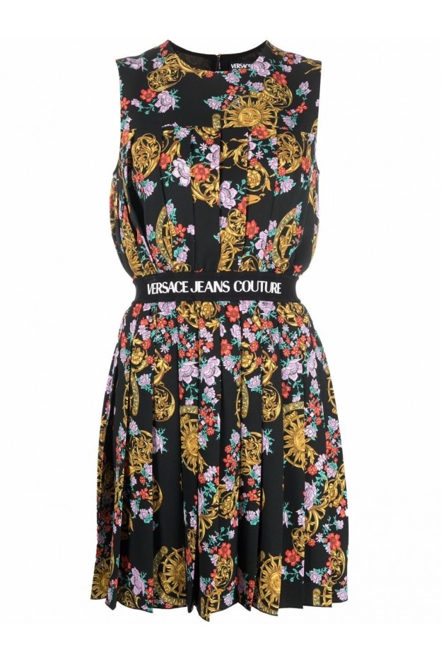 Versace Jeans Couture Sunflower Print Crepe Mini Dress 72HAO923 NS089 G53 Primavera Estate 2022