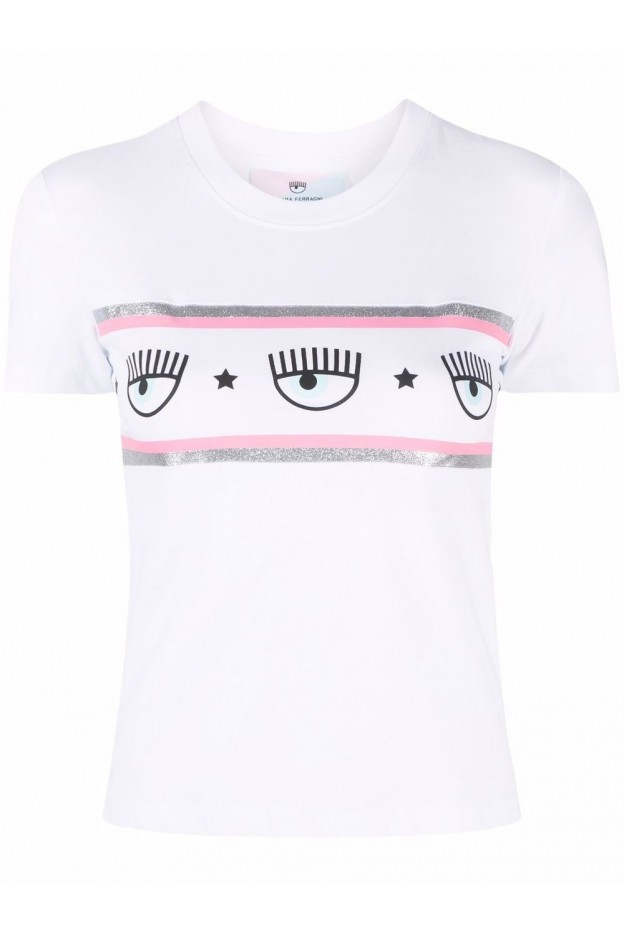Chiara Ferragni T-Shirt Con Stampa 72CBHT15CJT00 003 WHITE Primavera Estate 2022
