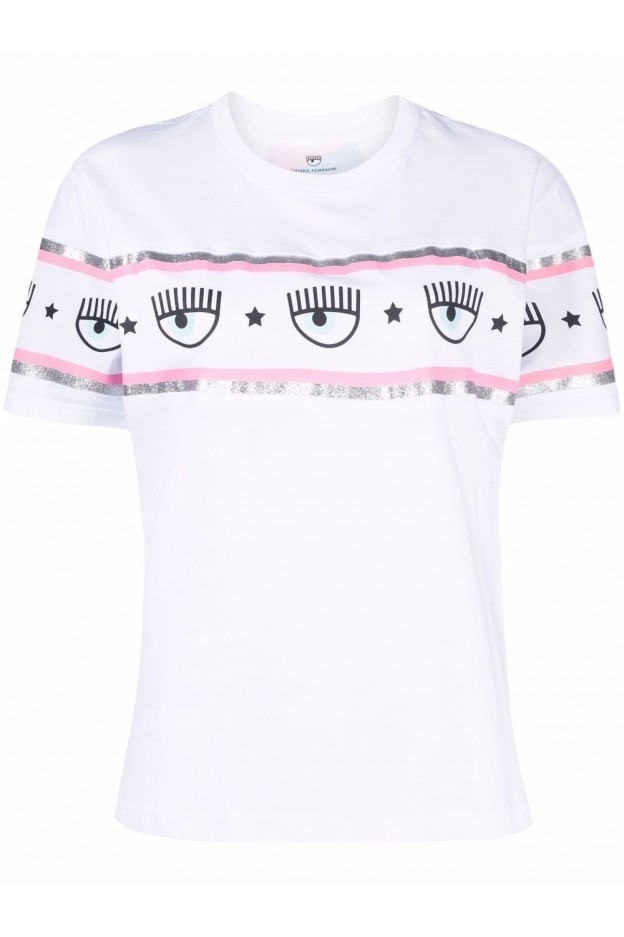 Chiara Ferragni T-Shirt Con Stampa 72CBHT16CJT00 003 WHITE Primavera Estate 2022