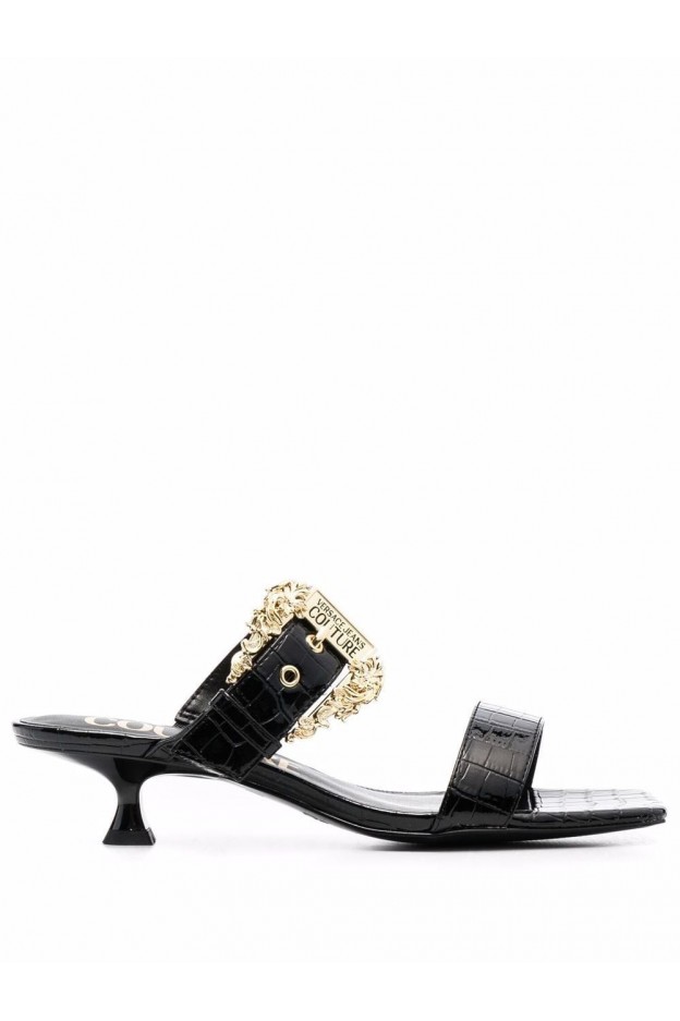 Versace Jeans Couture Baroque Couture Mules 72VA3S40 71965 899 BLACK - Spring Summer 2022