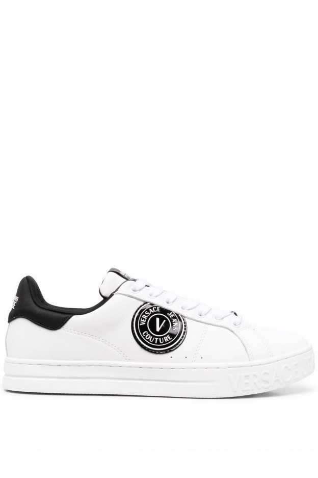 Versace Jeans Couture Logo-Patch Low-Top Sneakers 72YA3SK1 ZP101 L02 BLKWHT - Spring Summer 2022