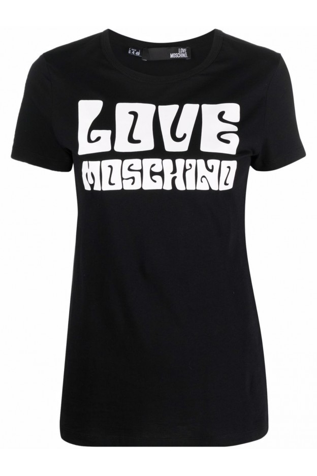 Love Moschino T-Shirt Con Stampa W 4 F73 2F M 3876 C74 BLACK Primavera Estate 2022