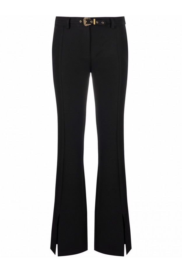 Versace Jeans Couture Slit-Detail Flared Trousers 72HAA105 N0103 899 BLACK