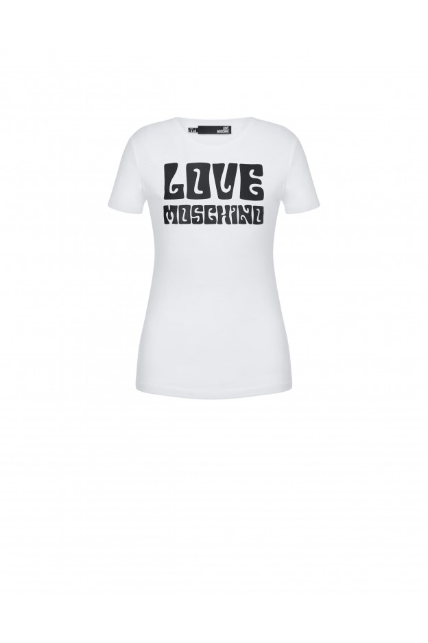 Love Moschino T-Shirt Bold Logo E22 W 4 F73 2F M 3876 A00 Bianco