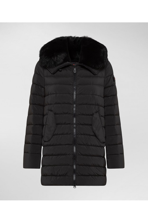 Peuterey Itoka ML Fur Long down jacket with black fur PED401701190986NER