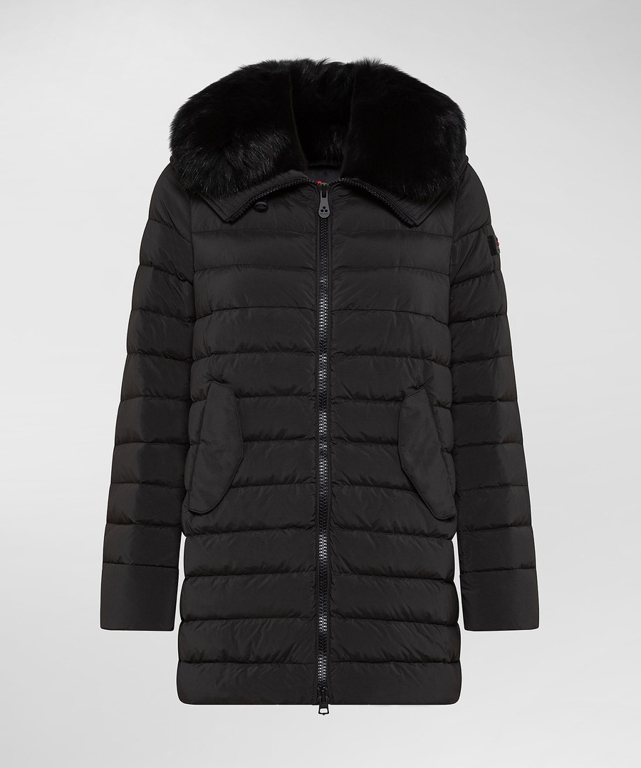 Peuterey Itoka ML Fur Long down jacket with black fur PED401701190986NER
